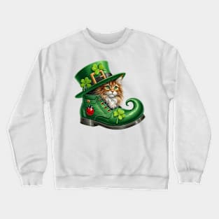 Maine Coon Cat Shoes For Patricks Day Crewneck Sweatshirt